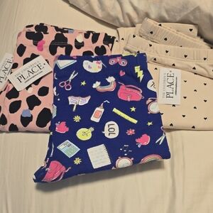 The Children's Place Girls' Mix Pattern Leggings - Navy, Pink, Cream